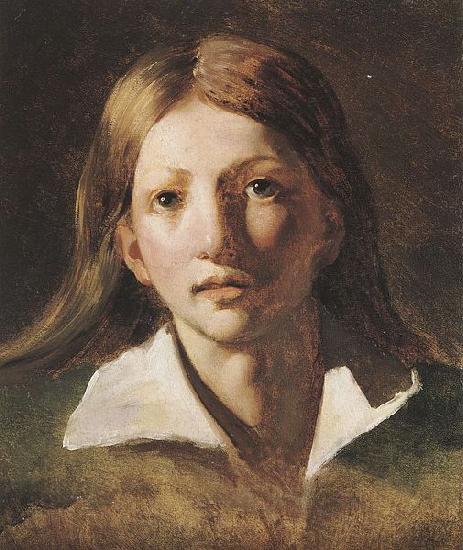 Theodore   Gericault Portrait Study of a Youth Norge oil painting art